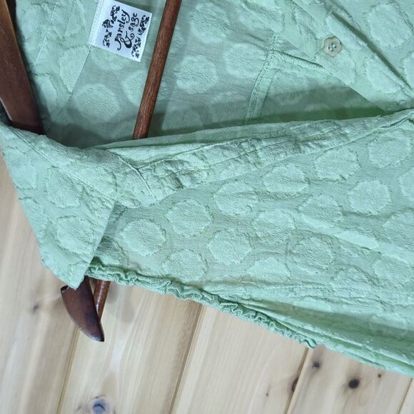 Parsley & Sage Top Womens Medium Green Sleeveles Button Front Art Classic - Picture 4 of 9